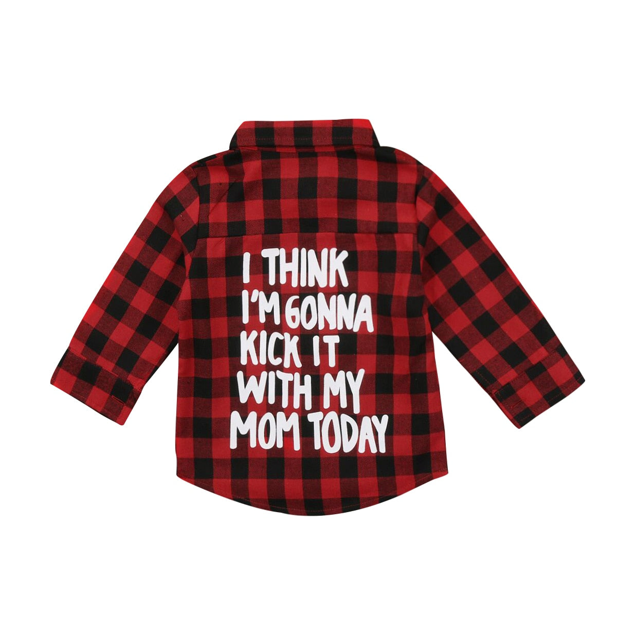 Pudcoco US Stock Free Shipping Toddler Kids Baby Boy Girl Plaid Letter Turn Down Collar Long Sleeve Cotton Tops Shirt  Clothes