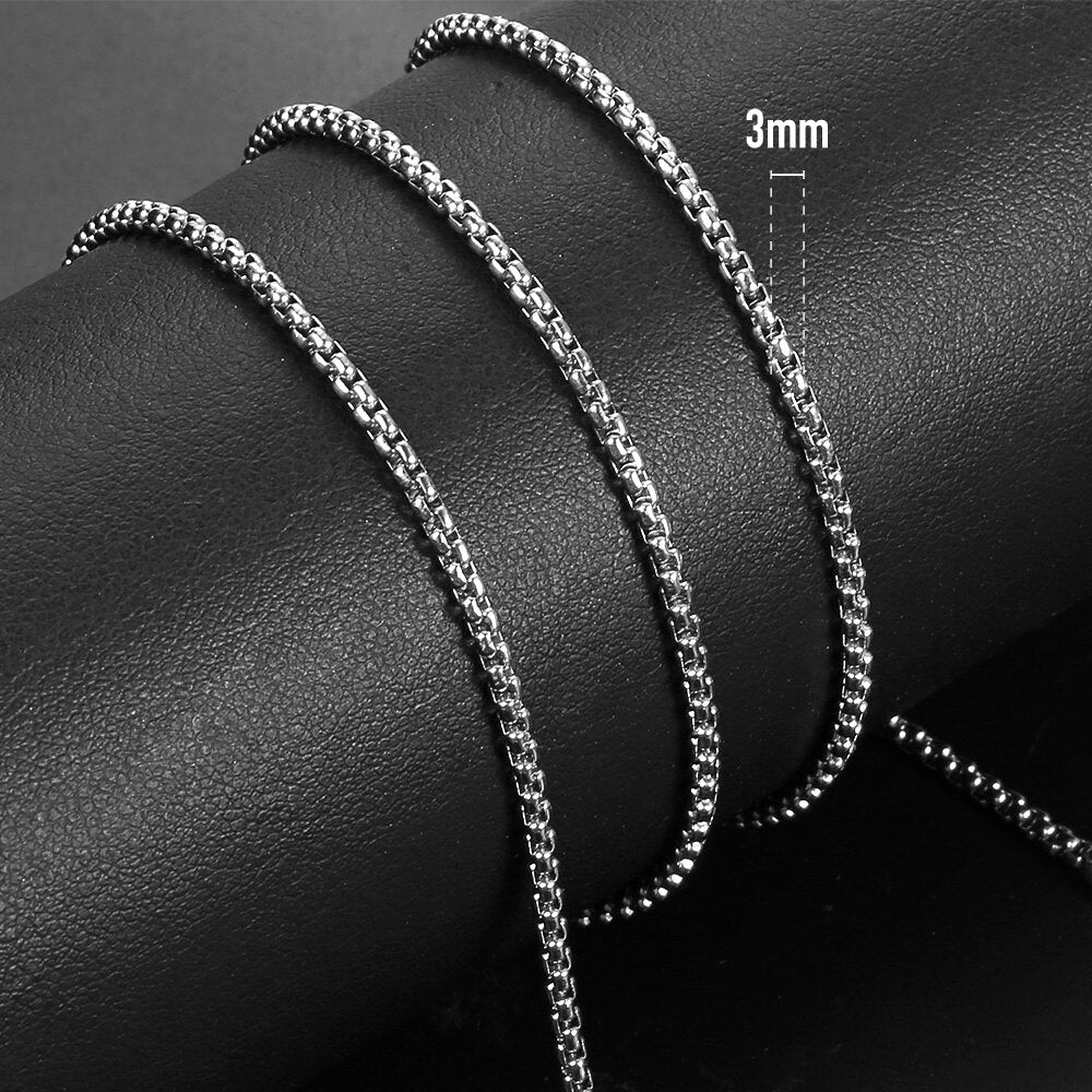 Simple 2-5mm Rolo Box Chain Necklaces For Women Men Anti Allergy Stainless Steel Necklaces 2020 Fashion Jewelry Wholesale