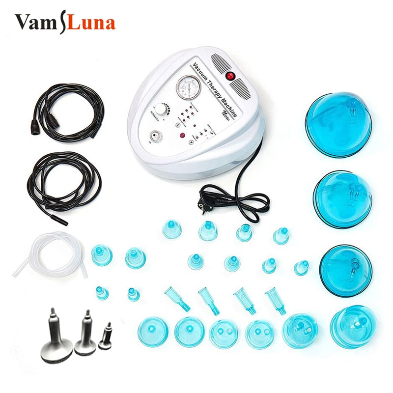 VamsLuna Brand New 24pcs Blue Cups BBL Suction Cup Machine Butt Colombien Lifting Vacuum Therapy Breast Enlargement Machine Kit