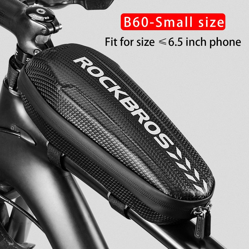 ROCKBROS Bicycle Bag Waterproof Cycling Top Front Tube Frame Bag Large Capacity MTB Road Bicycle Pannier Black Bike Accessories