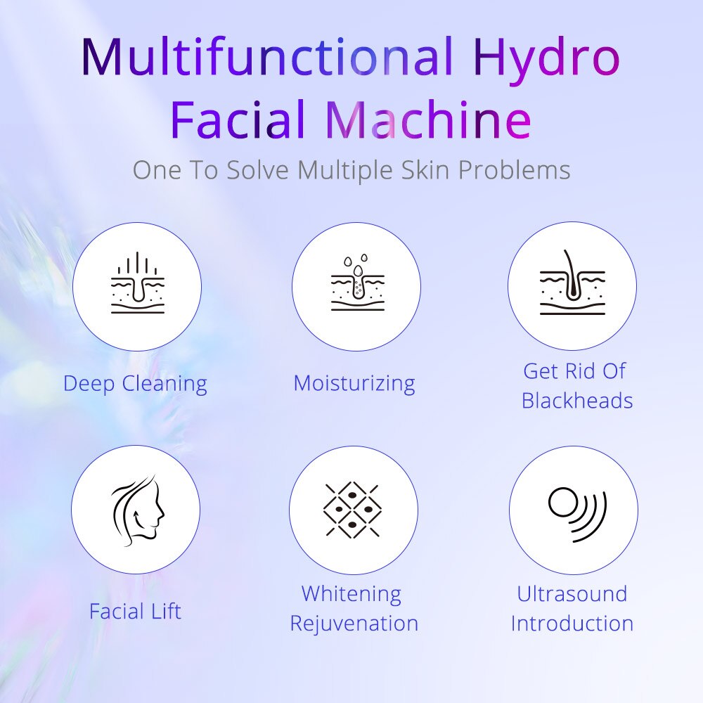 Hydro Ultrasonic Facial Clean Machine Blackhead Removal Skin Scrubber for Home and Salon Face Care