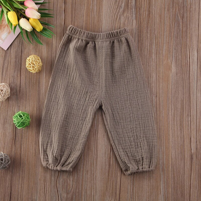 Pudcoco US Stock New Casual Kids Baby Boy Girl Wrinkled Cotton Vintage Bloomers Bottoms Trousers Legging Pants