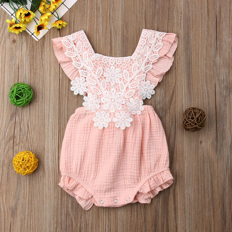 Pudcoco US Stock New Fashion Cute Newborn Kids Baby Girls Ruffle Lace Romper Playsuit Clothes Outfit