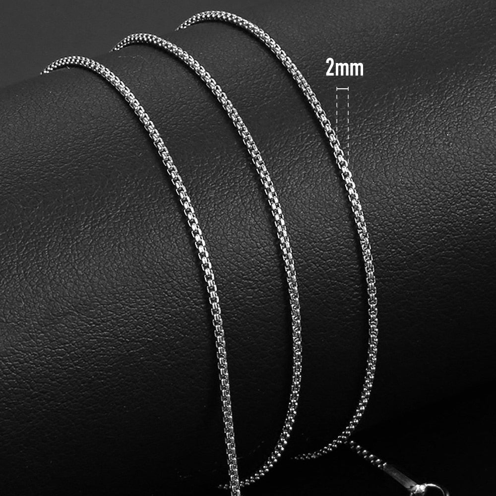 Simple 2-5mm Rolo Box Chain Necklaces For Women Men Anti Allergy Stainless Steel Necklaces 2020 Fashion Jewelry Wholesale