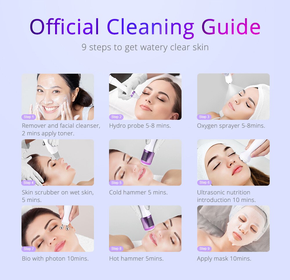 Hydro Ultrasonic Blackhead Removal Skin Scrubber Face Skin Deep Clean Machine Anti Acne Beauty Device