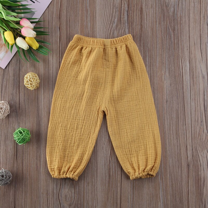 Pudcoco US Stock New Casual Kids Baby Boy Girl Wrinkled Cotton Vintage Bloomers Bottoms Trousers Legging Pants