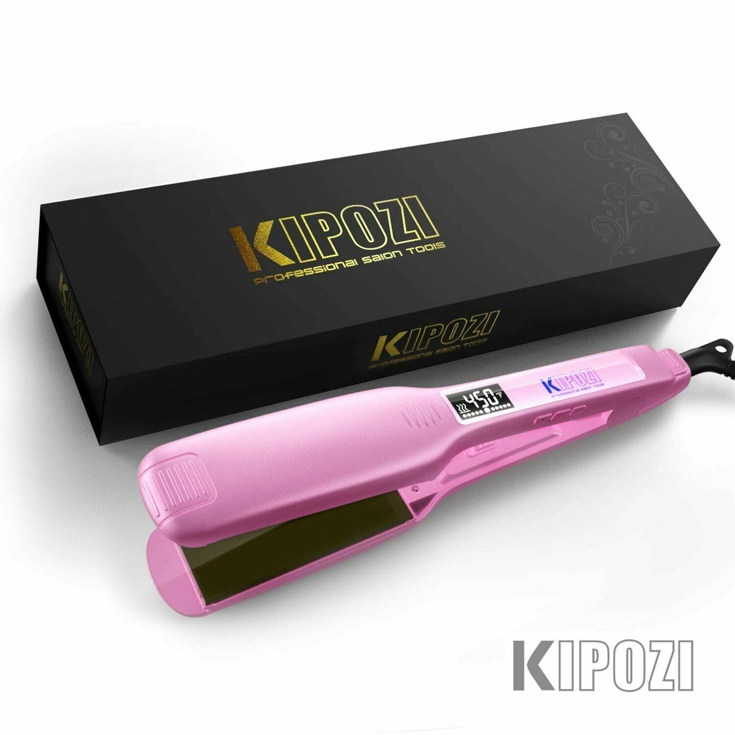 KIPOZI Professional  Hair Straightener and Curling Iron with Digital  LCD Display Titanium Flat Dual  Fast Heating Styling Tool