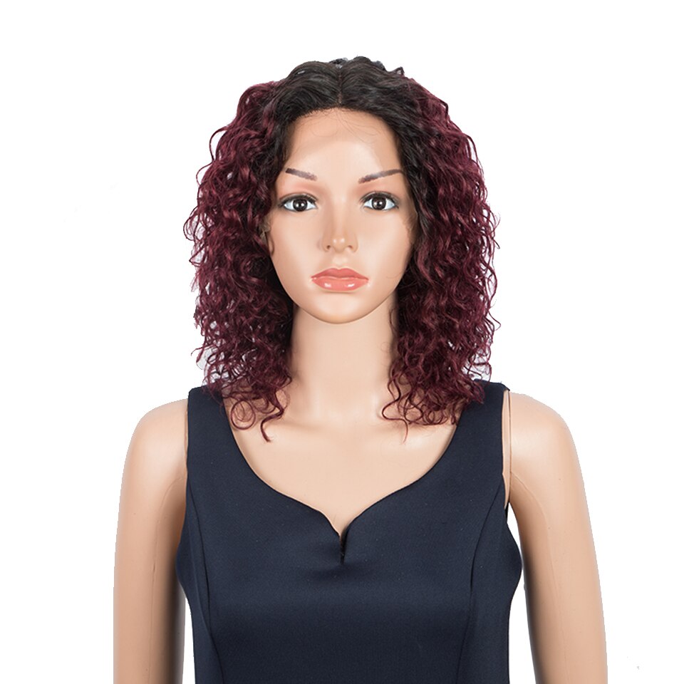 Trueme Curly Lace Front Human Hair Wigs Short Bob Brown Lace Front Wig For Women Colored Brazilian Water Wave Lace Human Wig