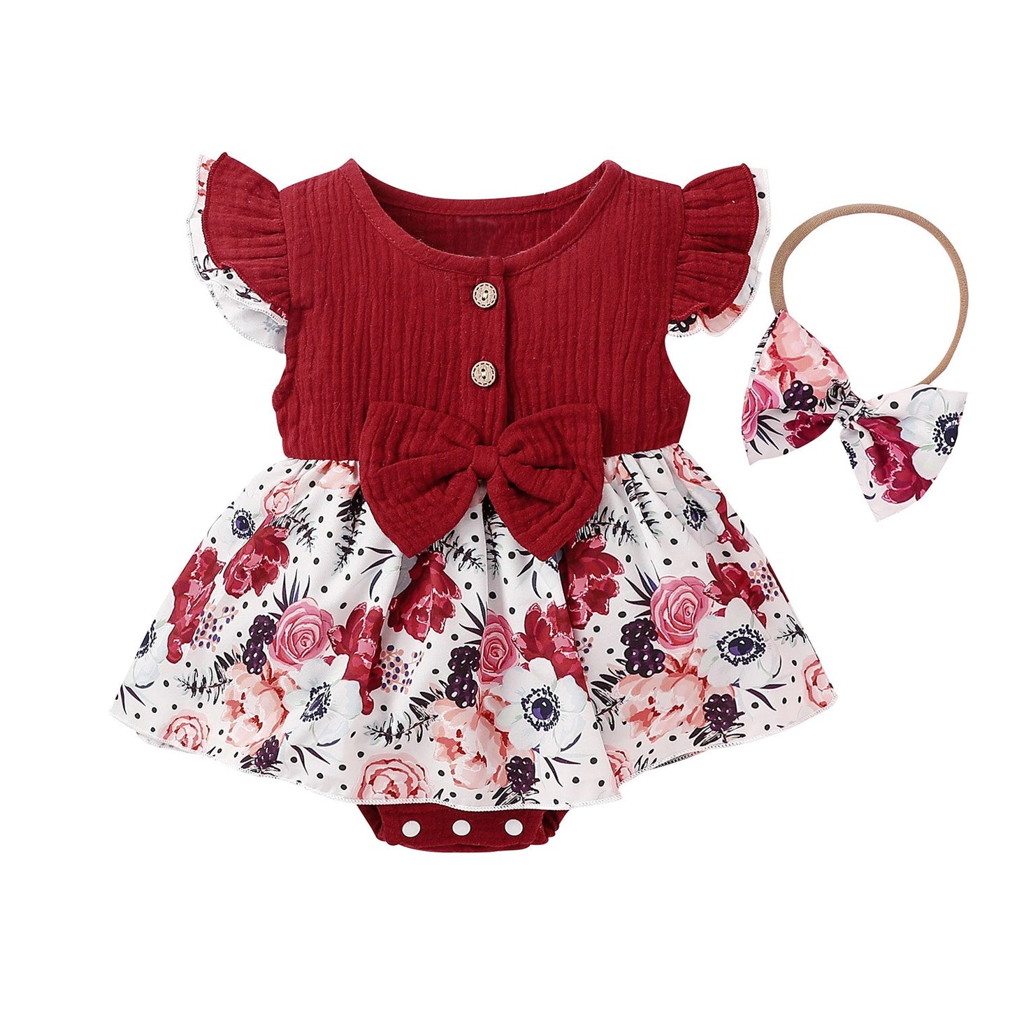 lioraitiin 0-18M Newborn Infant Baby Girl Summer Fashion Dress Off Shoulder Floral Printed Clothing 7Colors