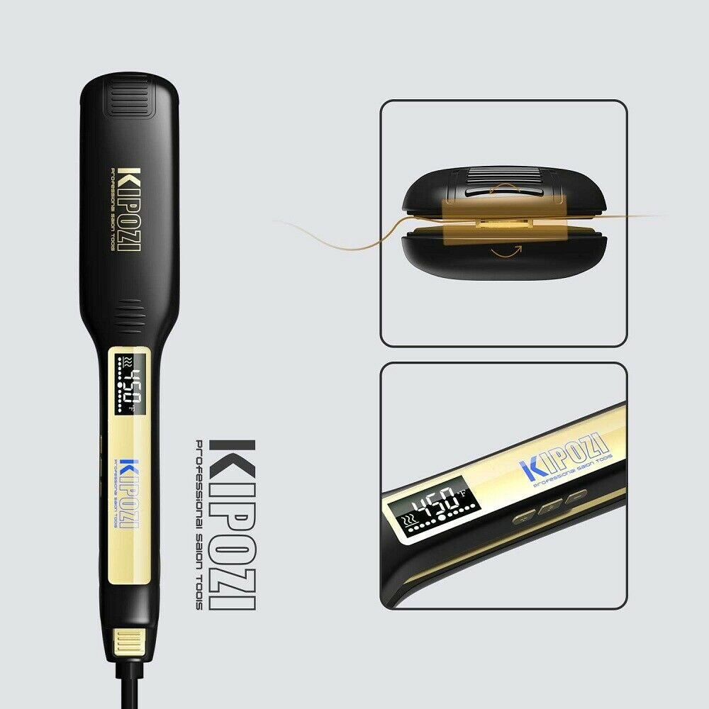 KIPOZI Professional  Hair Straightener and Curling Iron with Digital  LCD Display Titanium Flat Dual  Fast Heating Styling Tool