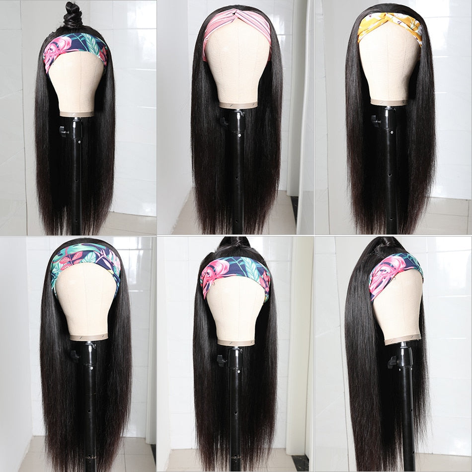 Unice Hair Straight Headband Wig Human Hair Wigs for African American Women Affordable Glueless Headband Wig Beginner Friendly