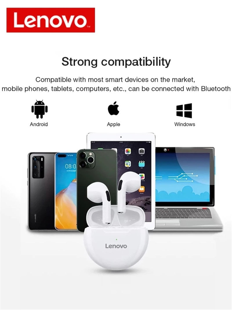 Original Lenovo LivePods HT38 Headphones TWS Wireless Bluetooth  Earphone Sports 9D Stereo Bass Headsets For Android IOS Earbuds