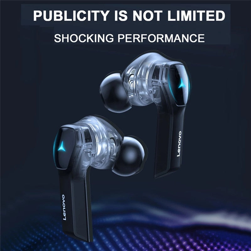 Lenovo HQ08 Bluetooth Headphones TWS Wireless Gamer Headset Sports 400mAh Battery Earphone No Delay Dual Mic Earbuds For Phone