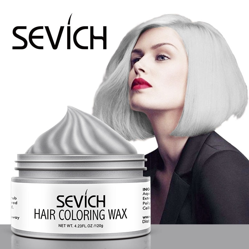 Sevich Temporary Hair Color Wax Salon Hair Coloring Styling Unisex Gray Disposable Dynamic Cake Party DIY Hairstyles 120g