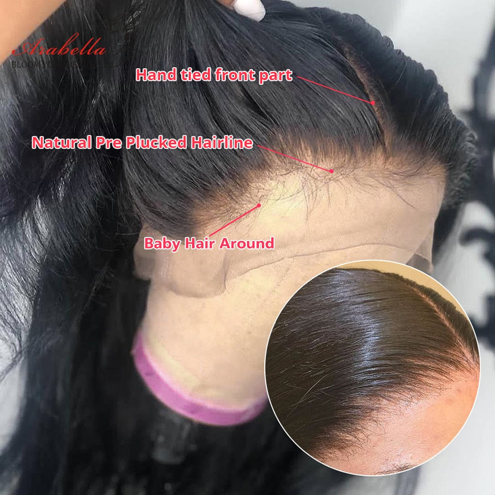 13x6 hd Lace Front Wig 100% Human Hair Wigs Arabella Remy PrePlucked Body Wave Wig 13x4 Transparent Closure Human Hair Lace Wigs