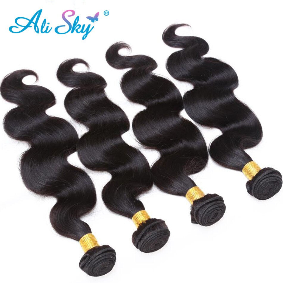 Ali Sky Hair 1/3/4 Bundle Deals Body Wave Hair Extensions 100% Real Human Hair Bundles Bundles Peruvian Hair Weave Bundles 10A