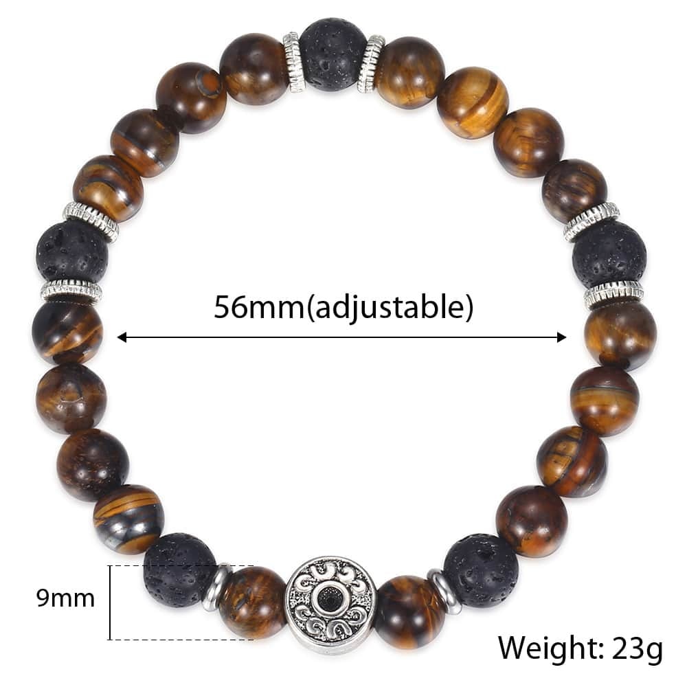 Tiger Eye Stone Beads Bracelet For Men Stainless Steel Charm Bracelets Male Jewelry Men's Valentines Gifts Dropshipping DB42