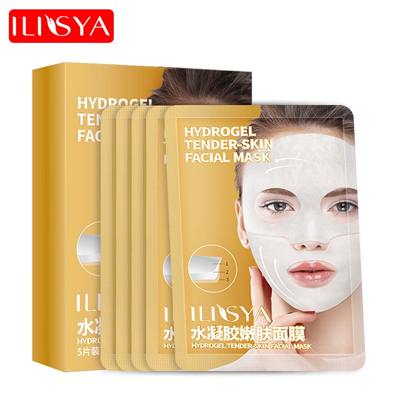 ILISYA Snail Essence Repaing Hydrogel Facial Mask Anti-Wrinkle Anti-Ageing Hydrogel Tender-Skin Prevent Wrinkles Face Patch