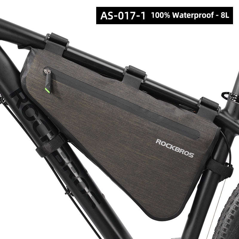 ROCKBROS Rainproof Bike Bag Large Capacity MTB Road Frame Bag Triangle Pouch Waterproof Caulking Bicycle Bag Pannier Accessories