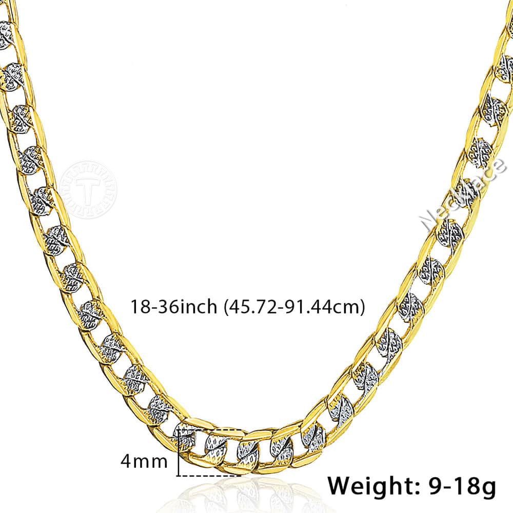 Davieslee 4mm Necklace for Men Women Curb Chain Cuban Link Mens Womens Necklace Chains Dropshipping Jewelry 45-91cm DLGN64A