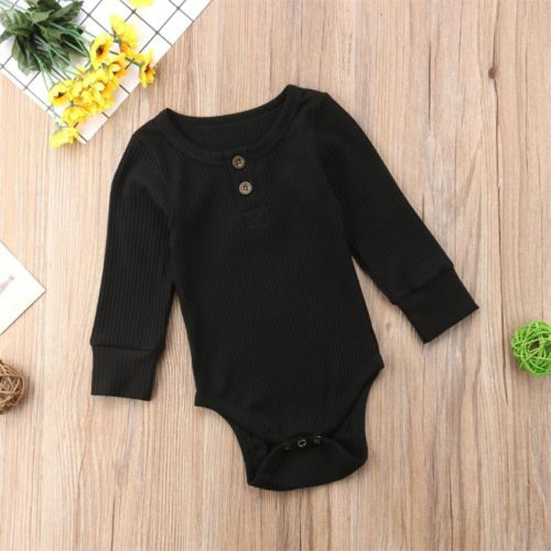 Pudcoco US Stock Newborn Infant Baby Boy Girls Romper Long Sleeve Solid Cotton Jumpsuit Playsuit Clothes Outfits