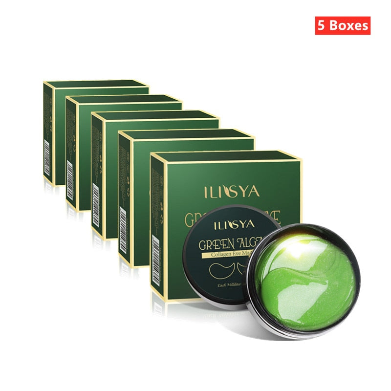 Ilisya--Collagen Eye Mask 24K Gold Eye Patch Seaweed Eye Dark Circles Anti-Puffiness Anti-Aging Moisturizing Eyes--60pcs