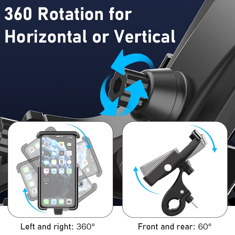 HouDeOS Bike Phone Holder  For Motorcycl and BICYCL Aluminum alloy Handlebar Mount for 4.7-6.8 inch iPhone Samsung Xiaomi Huawei