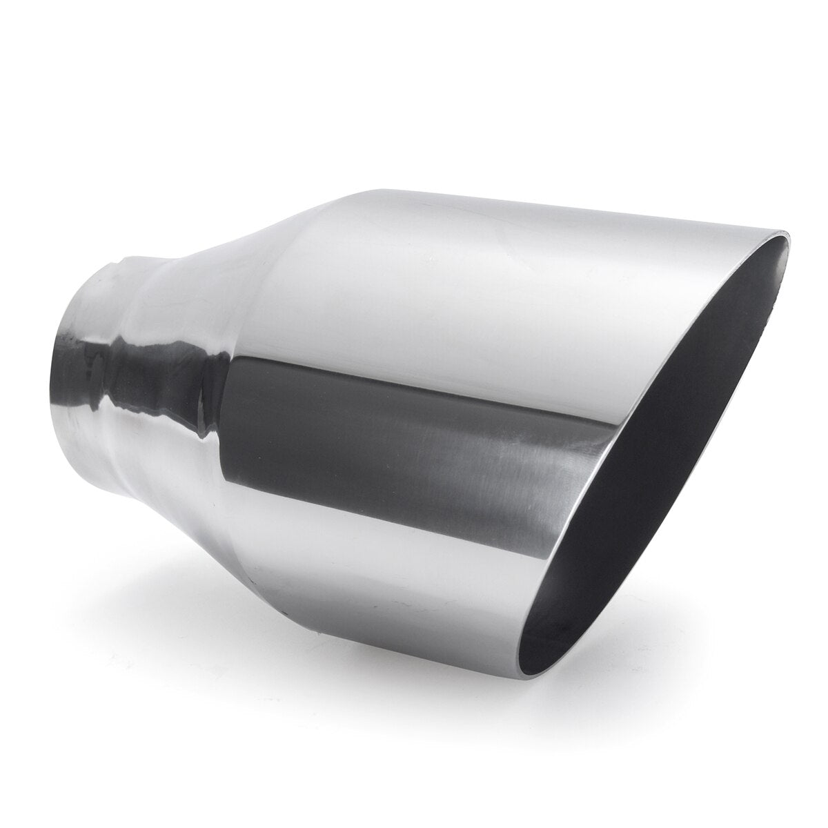 57mm Inlet 101mm Outlet Universal Car Exhaust Tip Exhaust Pipe Muffler Dual Wall Rear Tail Tube Stainless Steel