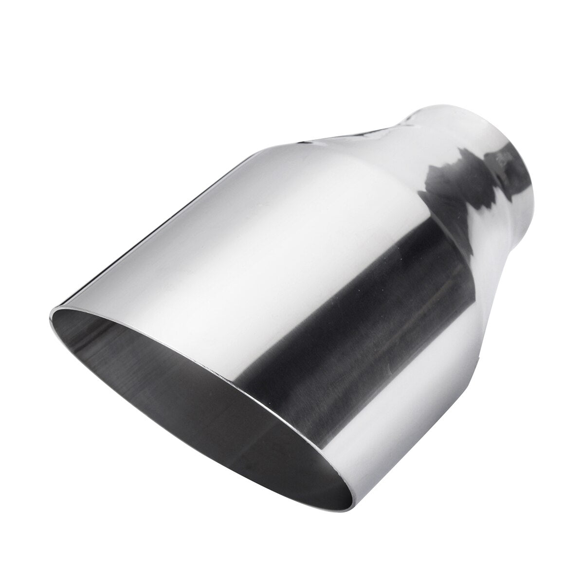 57mm Inlet 101mm Outlet Universal Car Exhaust Tip Exhaust Pipe Muffler Dual Wall Rear Tail Tube Stainless Steel