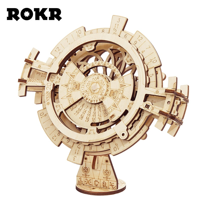 Robotime ROKR DIY 3D Wooden Puzzle Mechanical Gear Drive Model Building Kit Toys Gift for Children Adult Teens