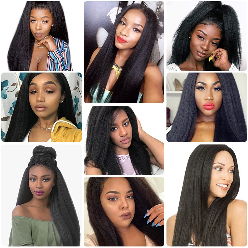 Alisky Hair Peruvian Hair Bundles With Frontal Kinky Straight Lace Frontal Closure With Bundles Human Hair Bundles With Frontal