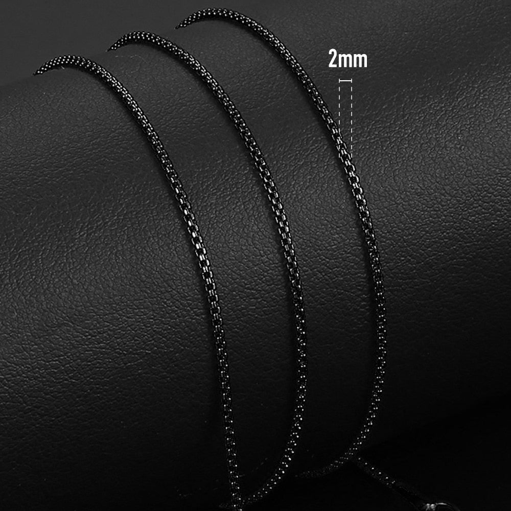 Simple 2-5mm Rolo Box Chain Necklaces For Women Men Anti Allergy Stainless Steel Necklaces 2020 Fashion Jewelry Wholesale