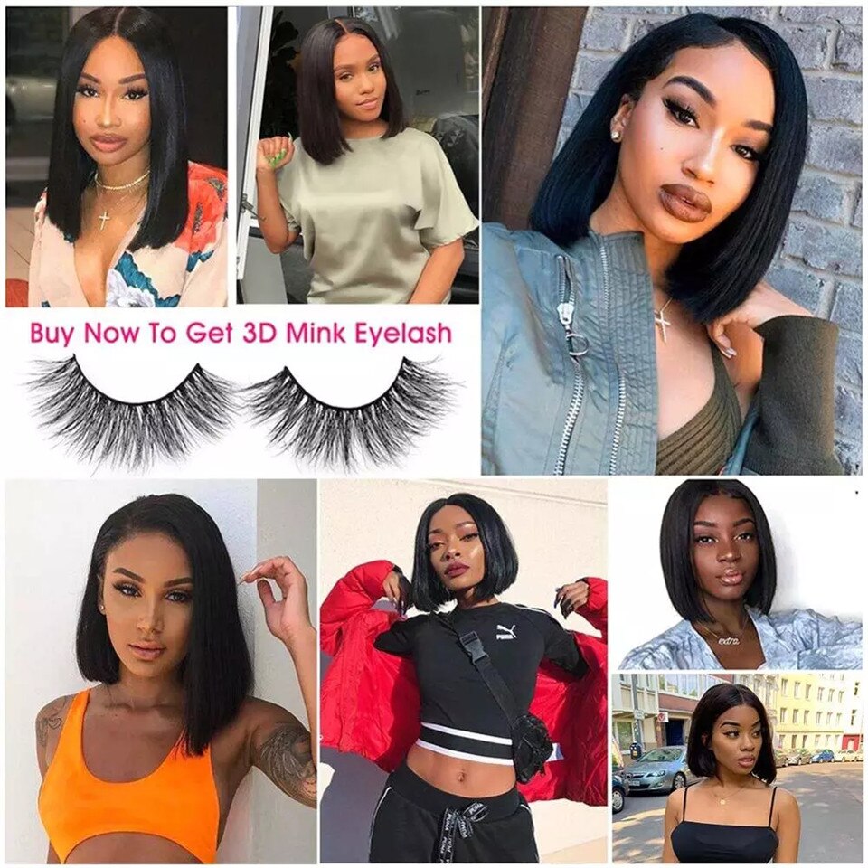 Brazilian Bob Wig Lace Front Wigs for Women Short Bob Straight 13x4 Transparent Lace Frontal Wig 4x4 Closure Wig Natural Hair