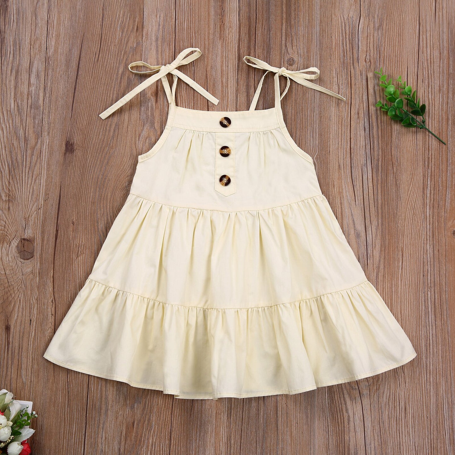 lioraitiin 0-5Years Toddler Baby Girl Summer Dress Sleevless Solid O-Neck Cotton Soft Fashion Cute Clothing 3Colors