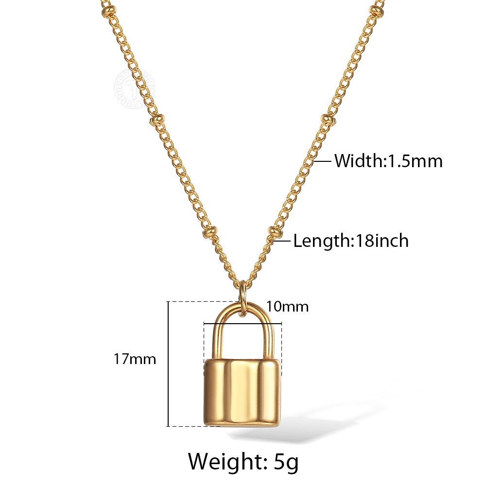 Trend Gold Color Love Heart Lock O Charm Pendant Necklace For Women Ladies New Design Jewelry Gift for her DS14A