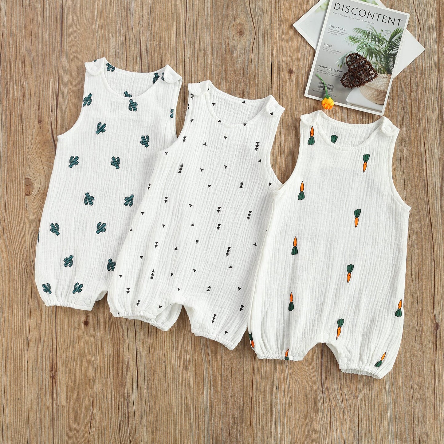 2021-01-20 lioraitiin 0-24M Newborn Baby Boys Girls Fashion Sleeveless Print Romper Stylish Loose Casual Spring Summer Romper