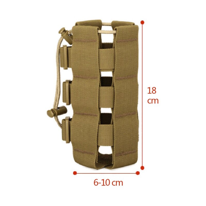 Molle Bag Tactical Water Bottle Pouch Bag Military Outdoor  Hiking cycling Drawstring Water Bottle Holder Kettle Carrier Bag