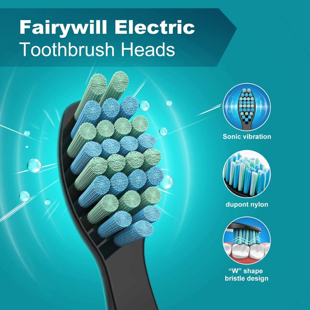 2023 Fairywill Toothbrush Replacement Heads 4Pcs 8 Pcs 16 Pcs Electric Toothbrush Sets for FW-507 FW-508 FW-917 Head Toothbrush