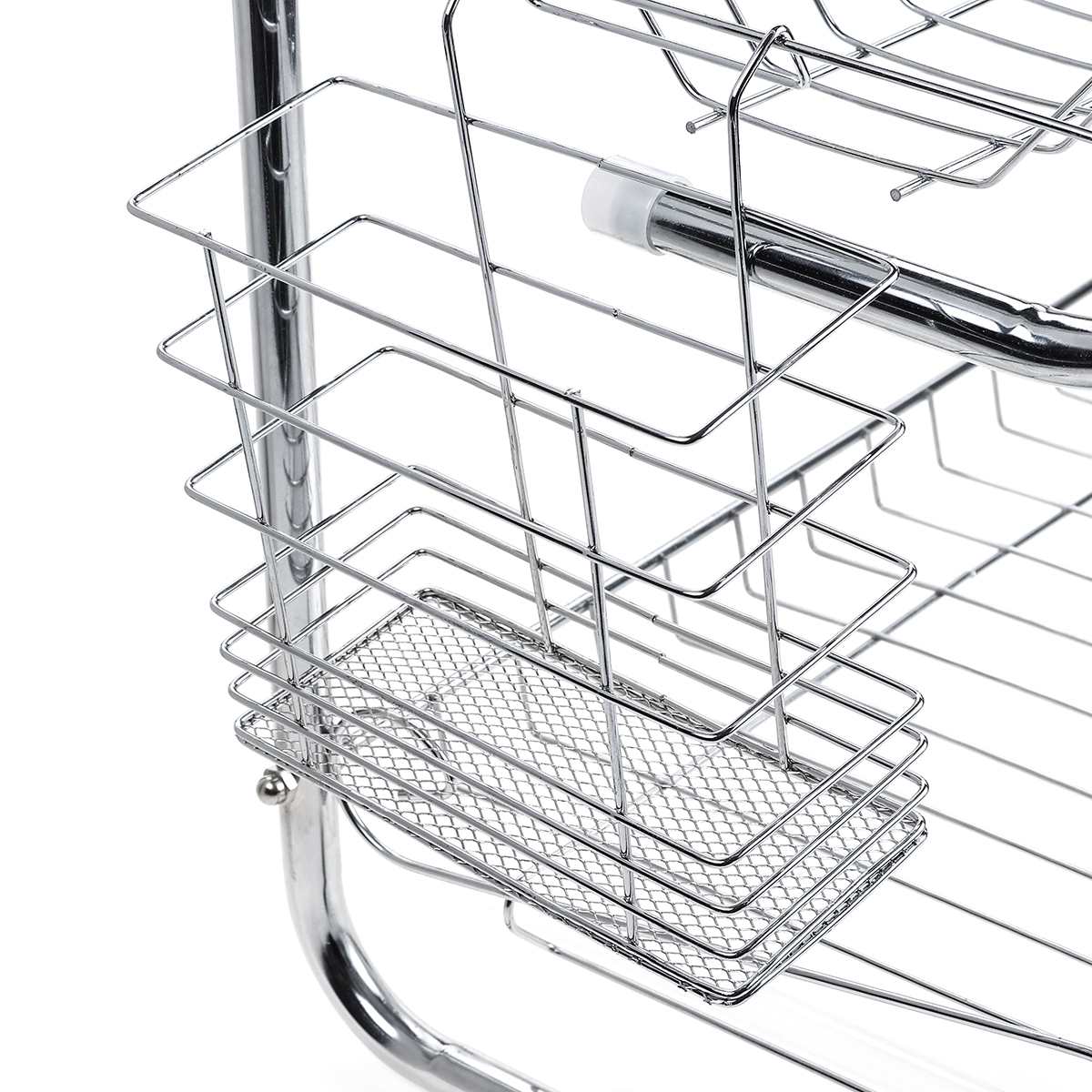 2 Tier Multi-use Stainless Steel Dishes Rack Sink Drain Rack Adjustable Kitchen Organizer Rack Dish Shelf Sink Drying Rack