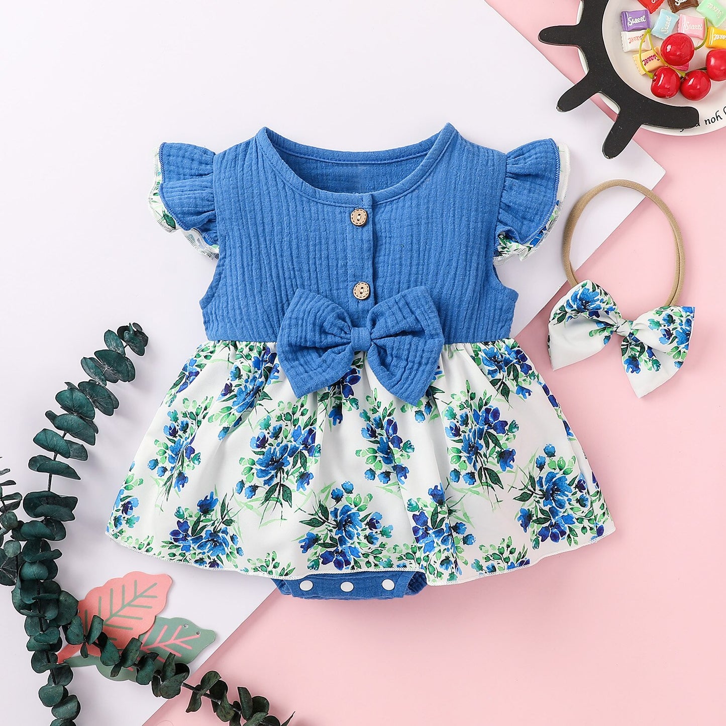 lioraitiin 0-18M Newborn Infant Baby Girl Summer Fashion Dress Off Shoulder Floral Printed Clothing 7Colors