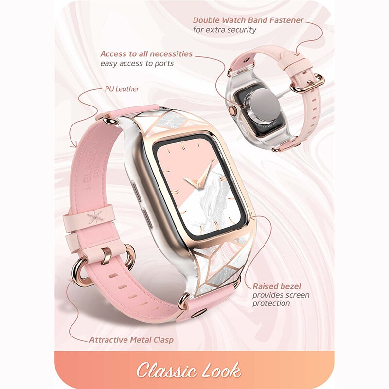 Band For Apple Watch 3/2/1 (42mm) I-BLASON Cosmo Stylish Sporty Protective Bumper Case Cover with Adjustable Strap Bands