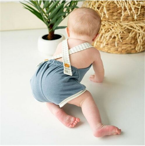 Pudcoco US Stock Fashion Newborn Baby Boys Girls Overall Strap Shorts Romper Sleeveless Striped Jumpsuit Summer Clothes