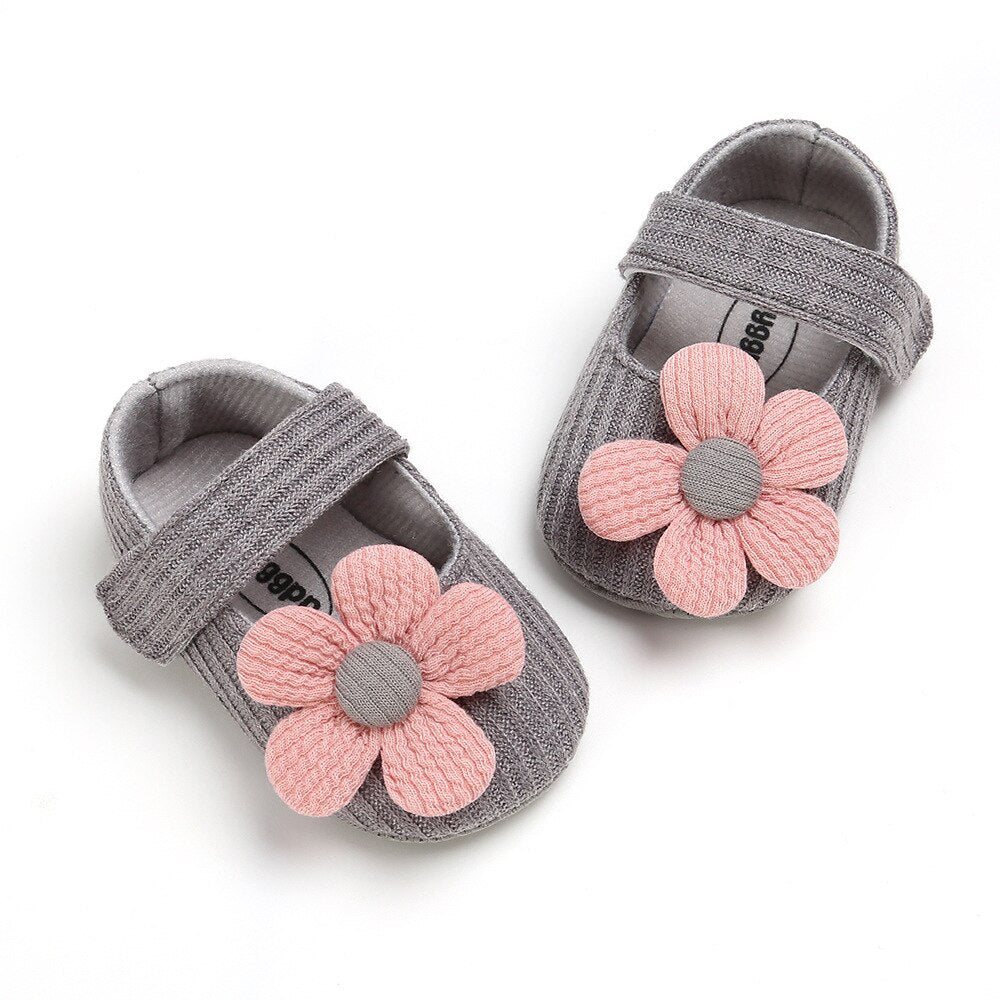 lioraitiin 0-18M Fashion Baby First Walkers  Infant Newborn Baby Girl Soft Sole Crib Shoes Flower Cotton Prewalker Shoes