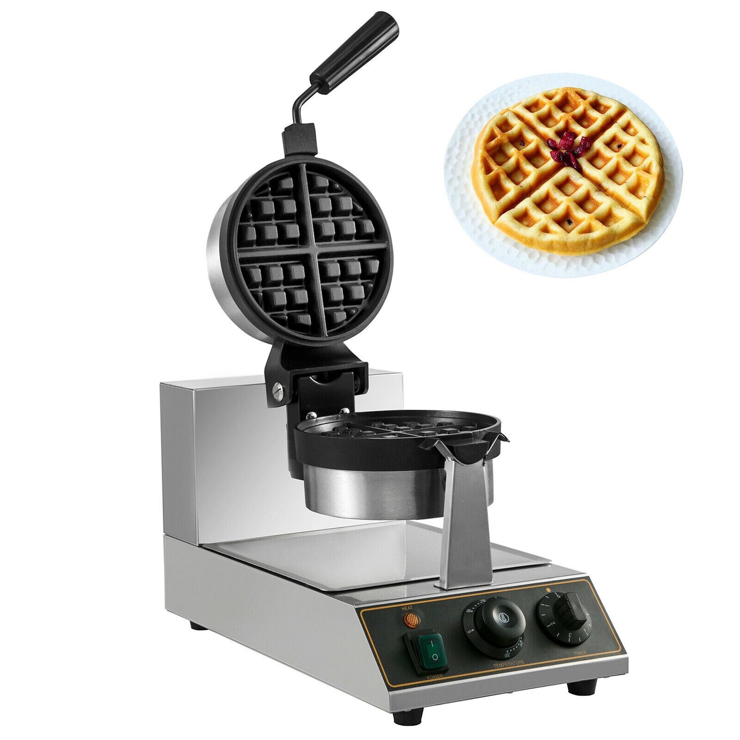 VEVOR Commercial Electric Waffle Maker Kitchen Appliance Home Round Square Shape Baking Pan Toaster Cake Baker Cooking Gaufriers