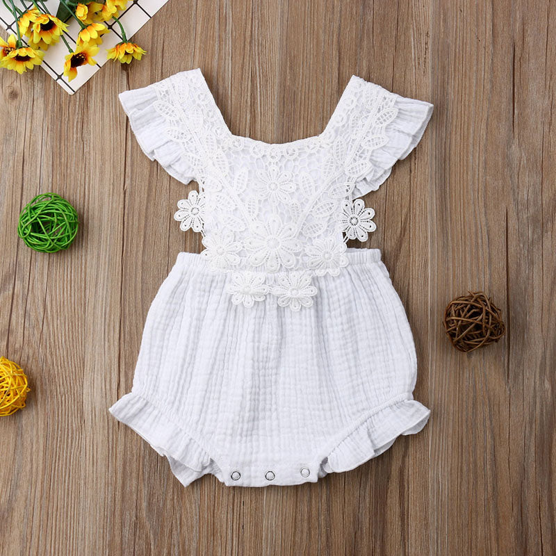 Pudcoco US Stock New Fashion Cute Newborn Kids Baby Girls Ruffle Lace Romper Playsuit Clothes Outfit