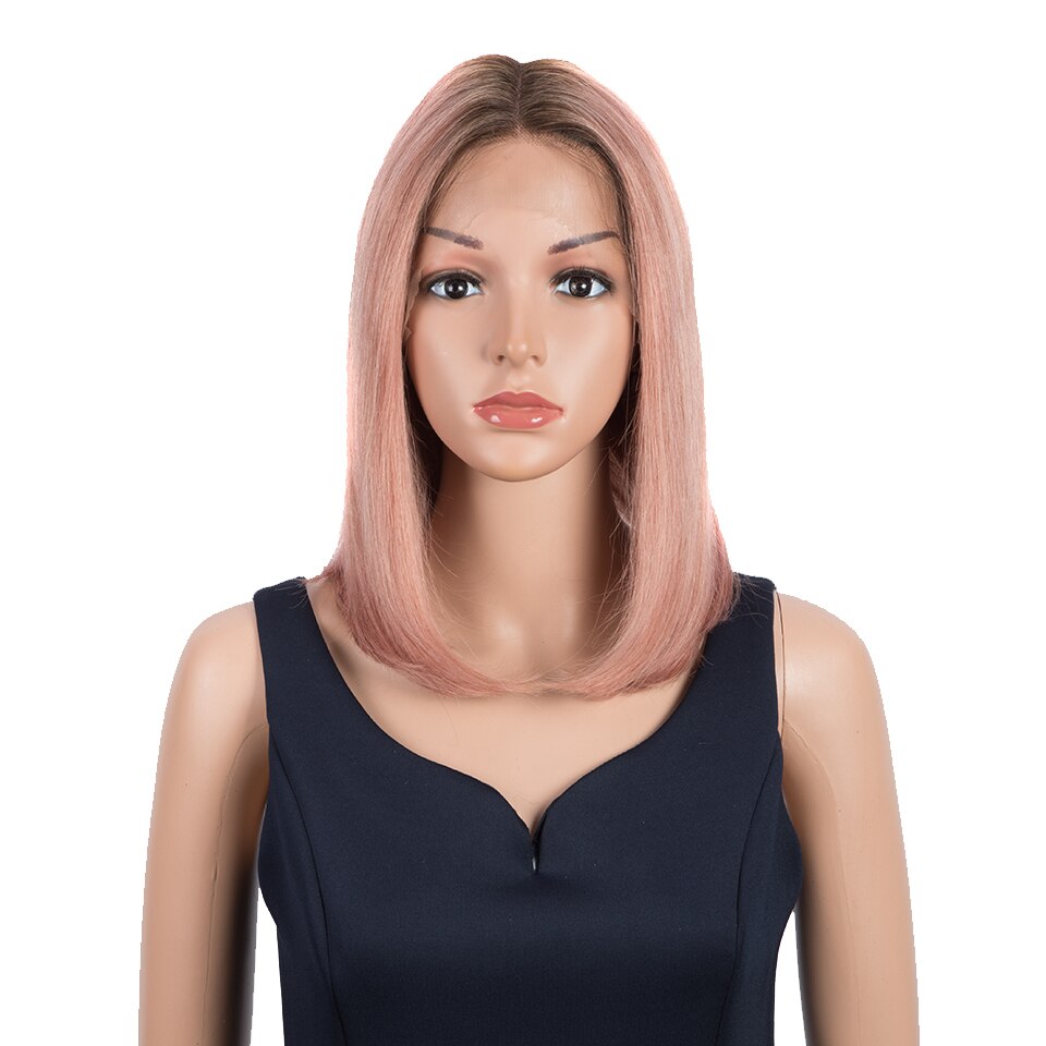 Trueme Ombre Blonde Human Hair Wigs Middle Part Lace Front Wigs For Women Colored Brazilian Straight Bob Transparent Lace Wigs