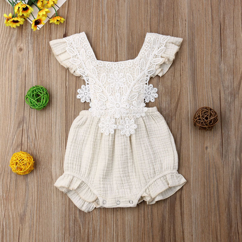 Pudcoco US Stock New Fashion Cute Newborn Kids Baby Girls Ruffle Lace Romper Playsuit Clothes Outfit