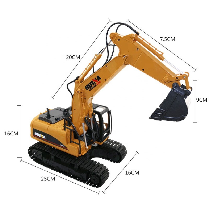 Huina 1550 RC Super Diecast Excavator for over 8 year old dropship from Lithuania/US/China ONLY with Free CAT Sticker(from CN))