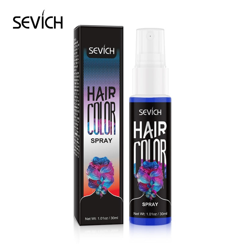 Sevich 8 Colors 30ml Hair Dye Spray Disposable Hair Quick Spray Waterproof Hair Dye Blue/Red Fashion Instant Hair Color Products