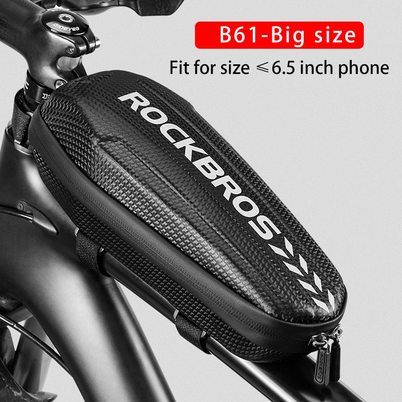 ROCKBROS Bicycle Bag Waterproof Cycling Top Front Tube Frame Bag Large Capacity MTB Road Bicycle Pannier Black Bike Accessories